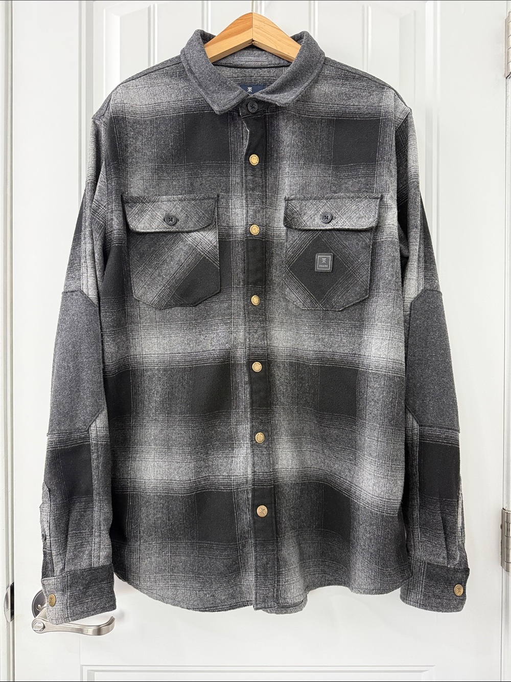 Roark Men’s Nordsman Wool Flannel Snap Button Plaid Shirt Jacket Size XL